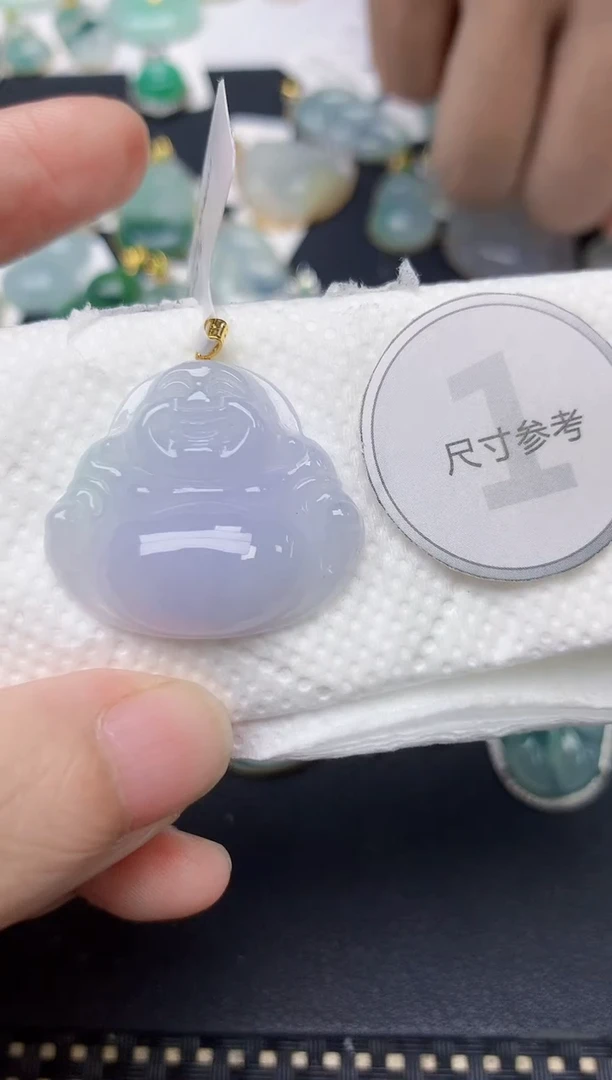 颈饰18K金镶嵌翡翠天然缅甸A货翡翠