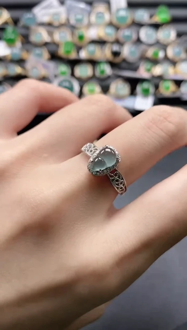 【闪购商品】翡翠戒指银S925镶嵌11111