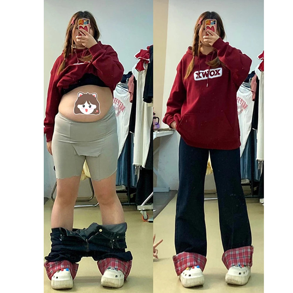 300斤大码女装深蓝色直筒牛仔裤女春秋2025新款胖mm显瘦阔腿裤子