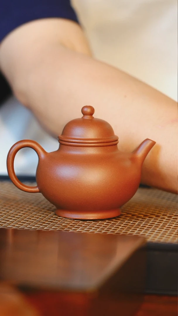 茶壶紫砂宜兴原矿紫砂壶 乐意壶 紫泥红清水 150cc