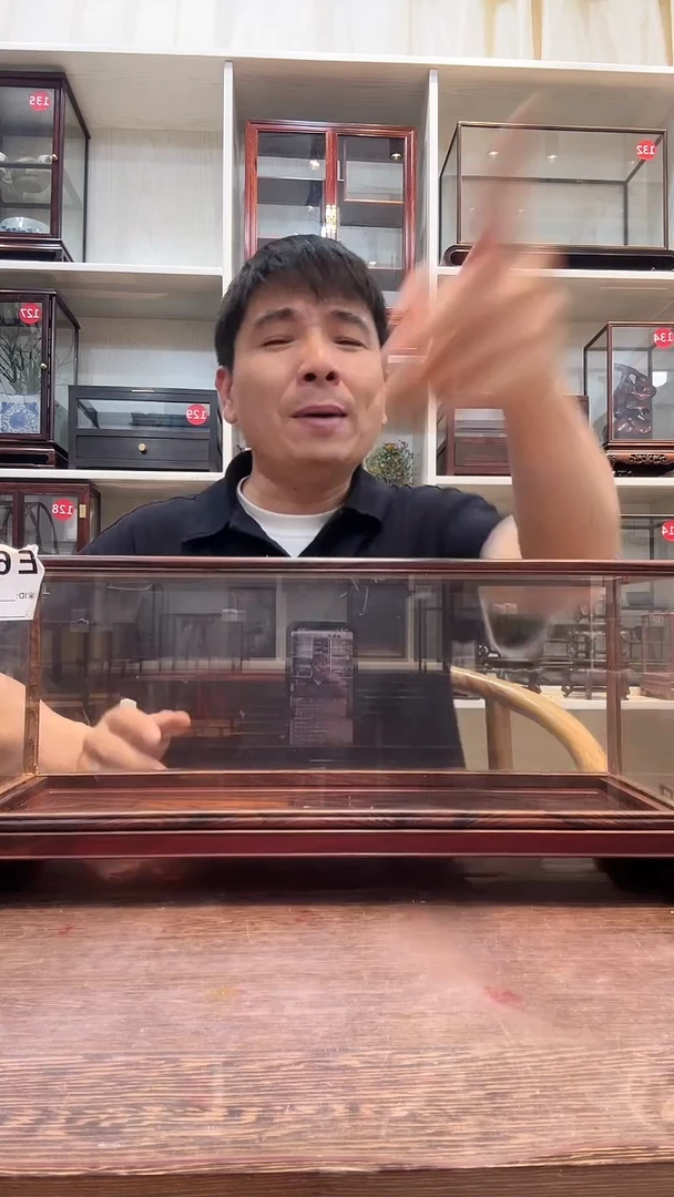 红酸枝木类书卷玻璃罩大号694