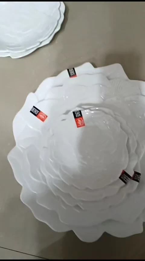 瓷957白色牡丹6寸7寸8寸