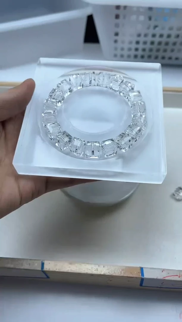 水晶珠宝半成品未镶嵌B1401白水晶方糖10mm10个15元