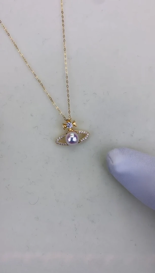 银S925镶嵌DA海水珍珠 GD036 吊坠