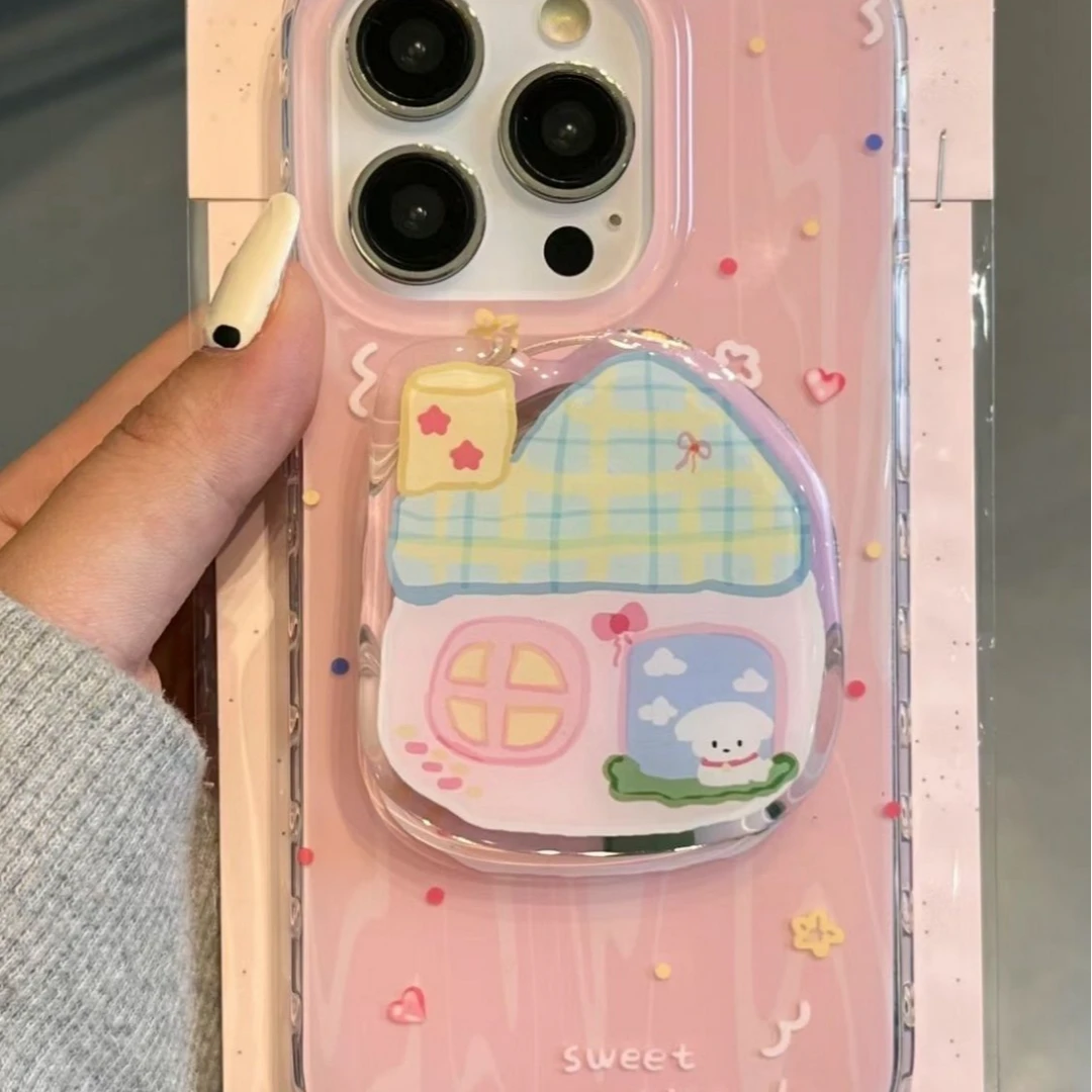 房屋小狗支架苹果iPhone15/14ProMax手机壳XS1312116气囊XR78plus