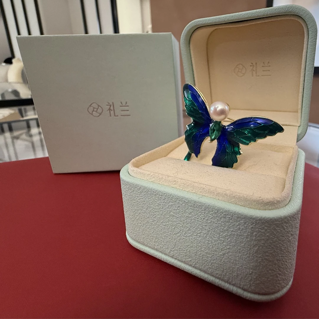 礼兰珠宝【锦礼】淡水珍珠胸针6-6.5mm