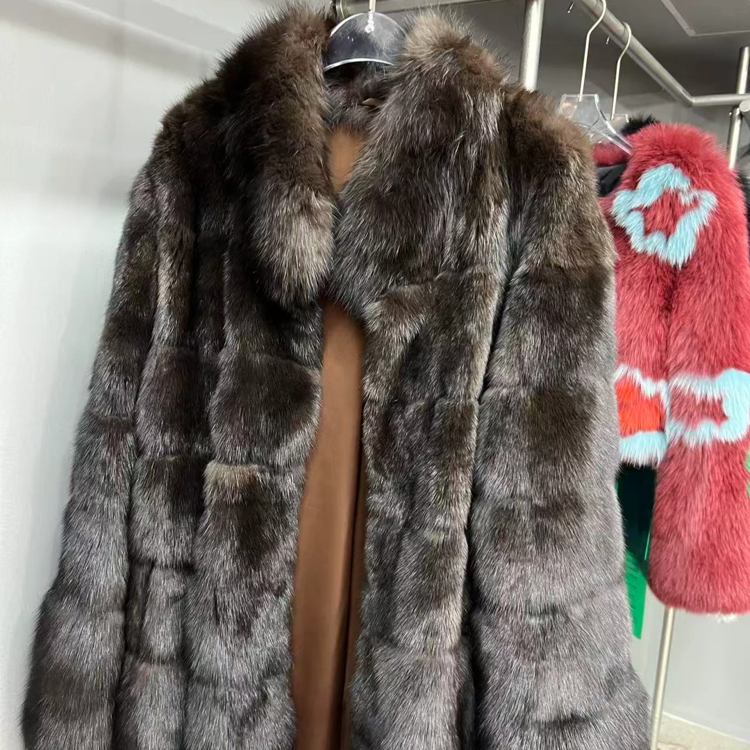 薇薇安原创【黑金夫人】 貂整皮秋冬皮草外套 v04225ZY 瑶瑶