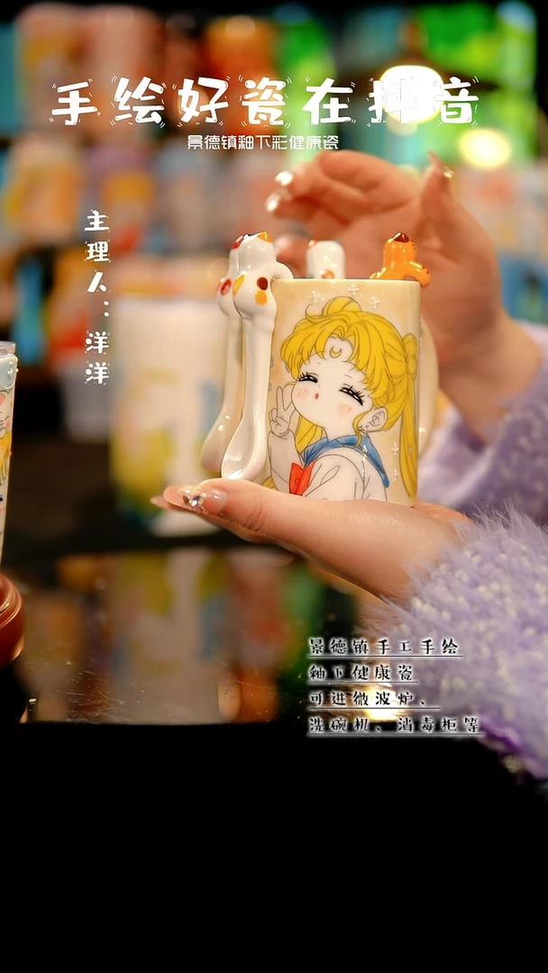 景德镇手绘陶瓷&A勺子（随机发一个）