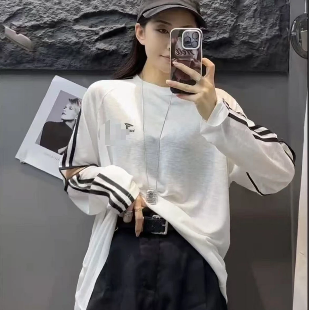 【左绣定制】2025款欧版原创宽松休闲撞色防晒T恤5162