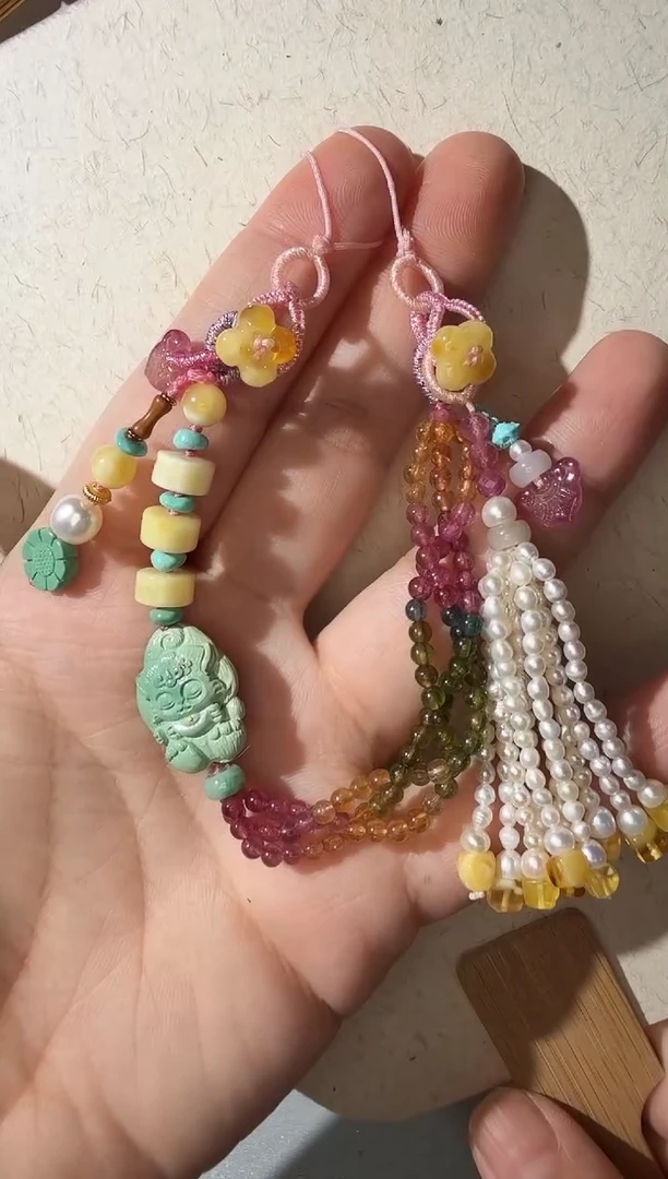 手链琥珀未镶嵌蜜蜡碧玺手机挂
