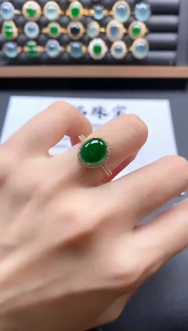 银S925镶嵌戒指翡翠51151