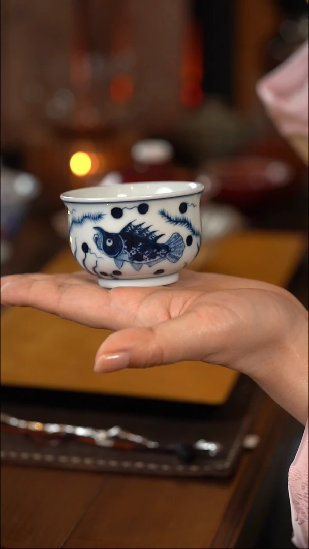 【闪购商品】见山烧 鱼藻如意杯