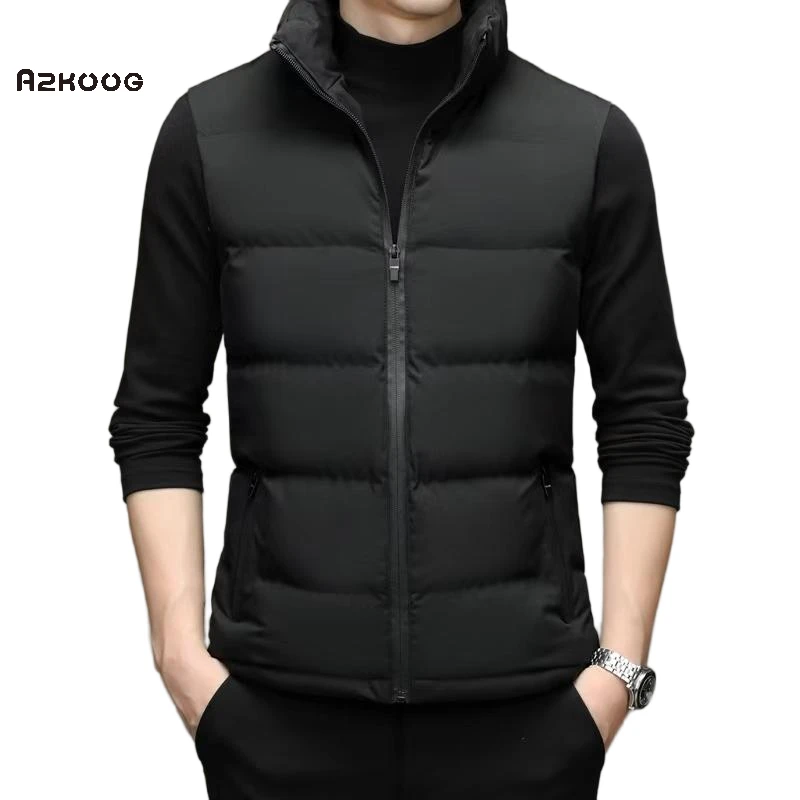 AZKOOG澳之康2025秋冬新款透气男士加厚绵修身型立领常规保暖马甲