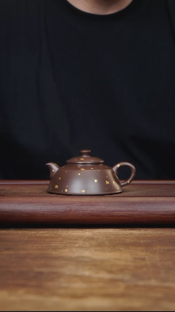茶壶紫砂180ml 洒金惜月 紫泥