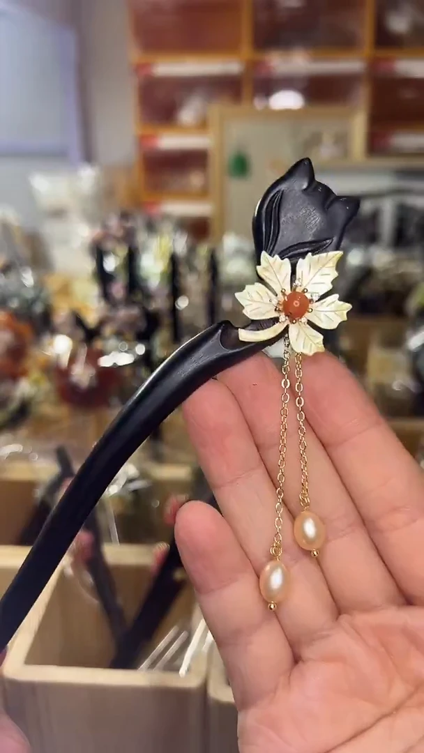 非金属木质托****索美丽发簪超美