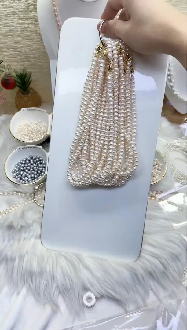 【闪购商品】淡水珍珠项链未镶嵌白色鸡蛋5-6mm