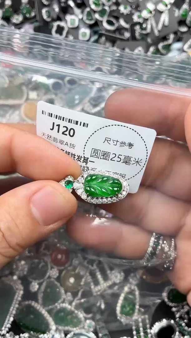 翡翠未镶嵌颈饰J120吊坠