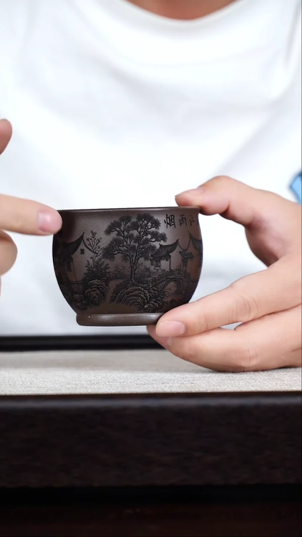 茶壶紫砂紫泥烟雨江南主人杯