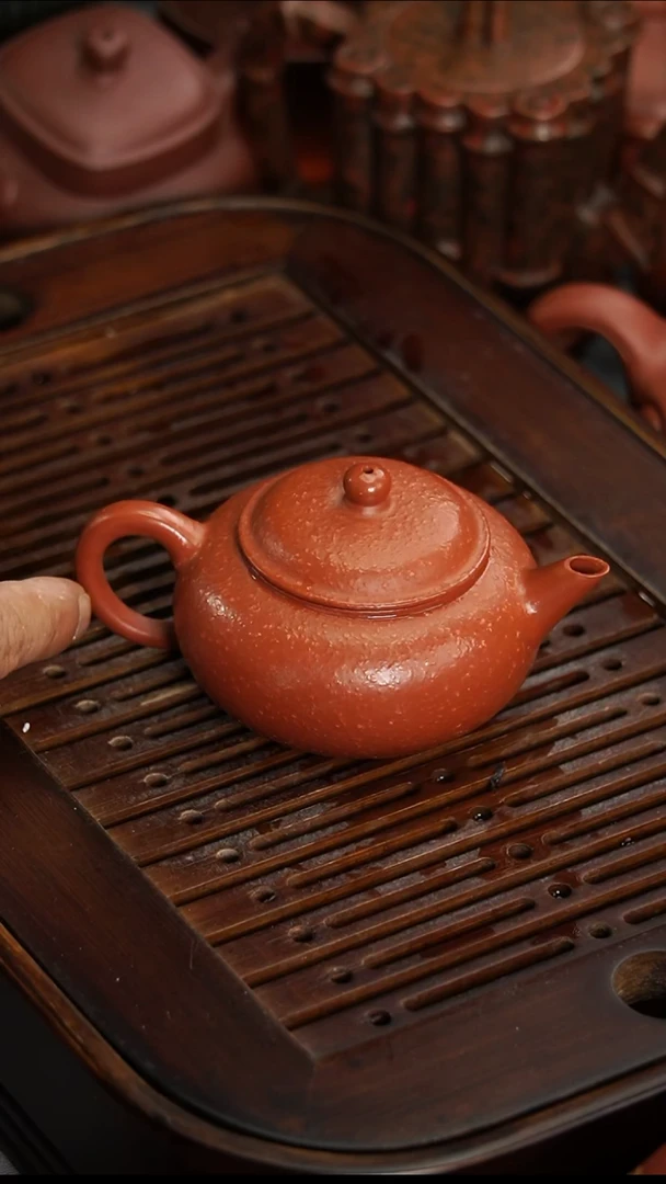 茶壶紫砂发*宜兴紫砂粗砂朱泥水平