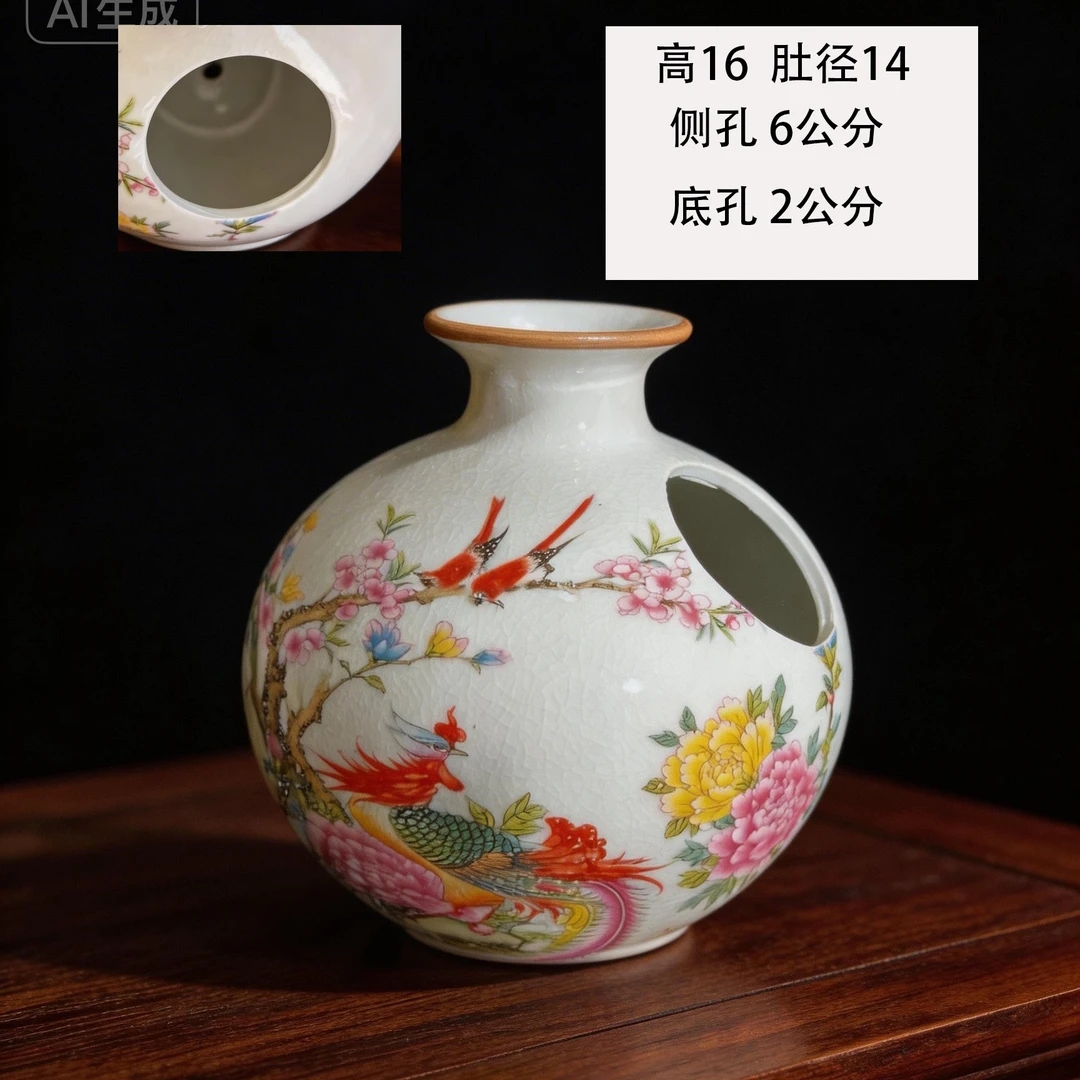 胡芦花盆 悬崖花盆 临水花盆 青花花盆