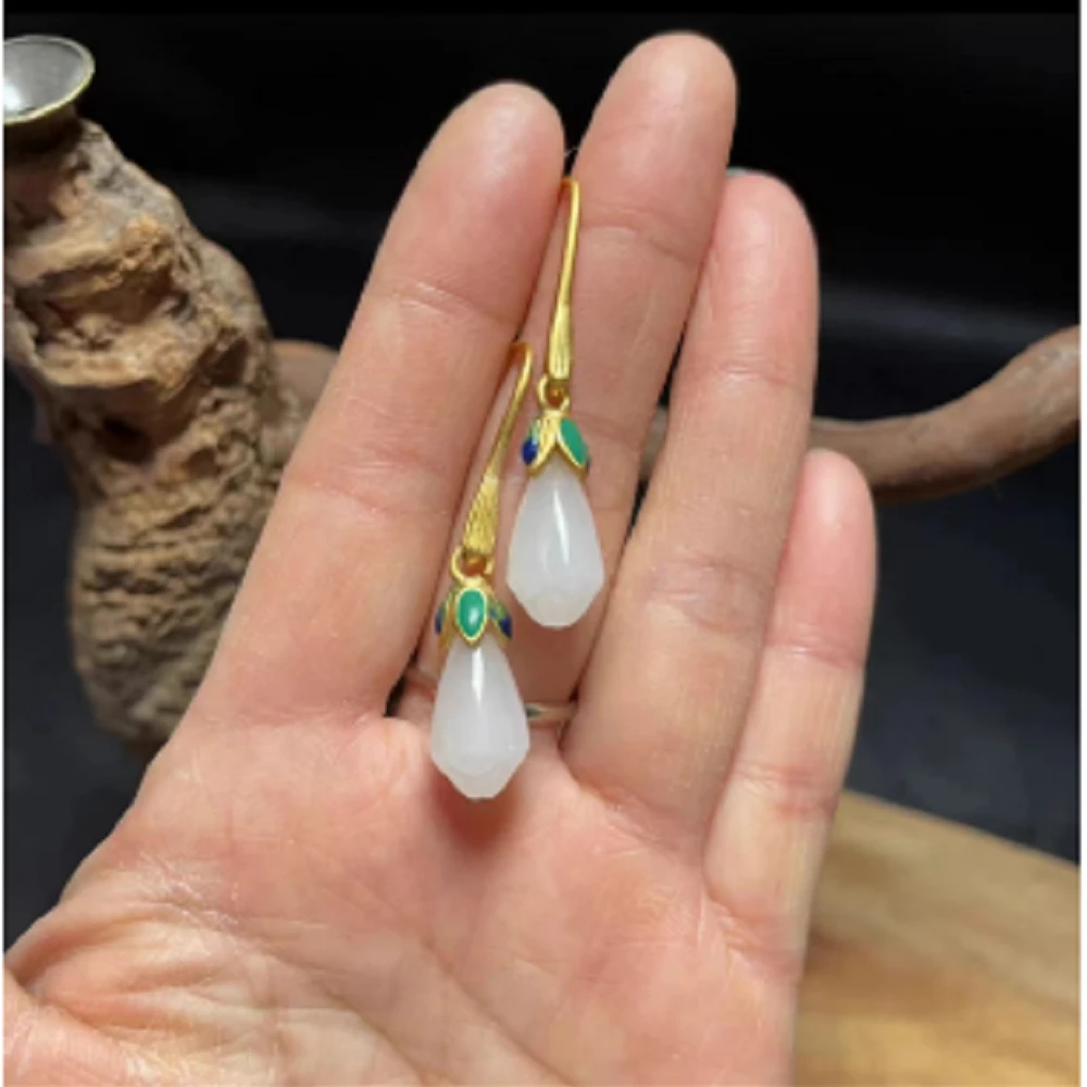 非金属仿珍珠耳饰 01玉兰花耳环