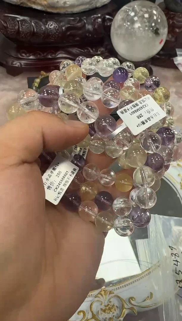 水晶手链未镶嵌CK245 约10mm多样性发一件