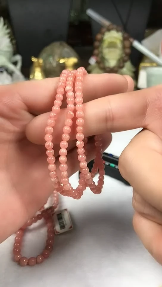 菱锰矿（红纹石）合金手绳手串4