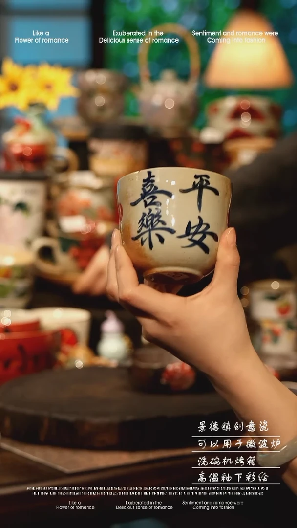 陶瓷景德镇高温釉下彩手工手绘款式@A0814@