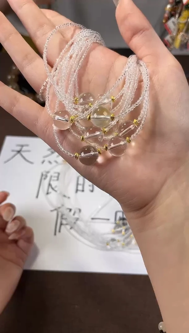 未镶嵌项链水晶白水晶单珠白尖晶项链