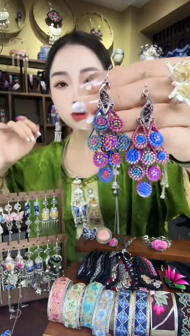 刺绣非遗刺绣民族风耳环