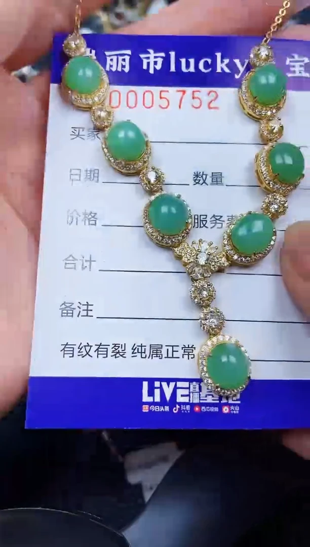 翡翠银S925镶嵌颈饰5752