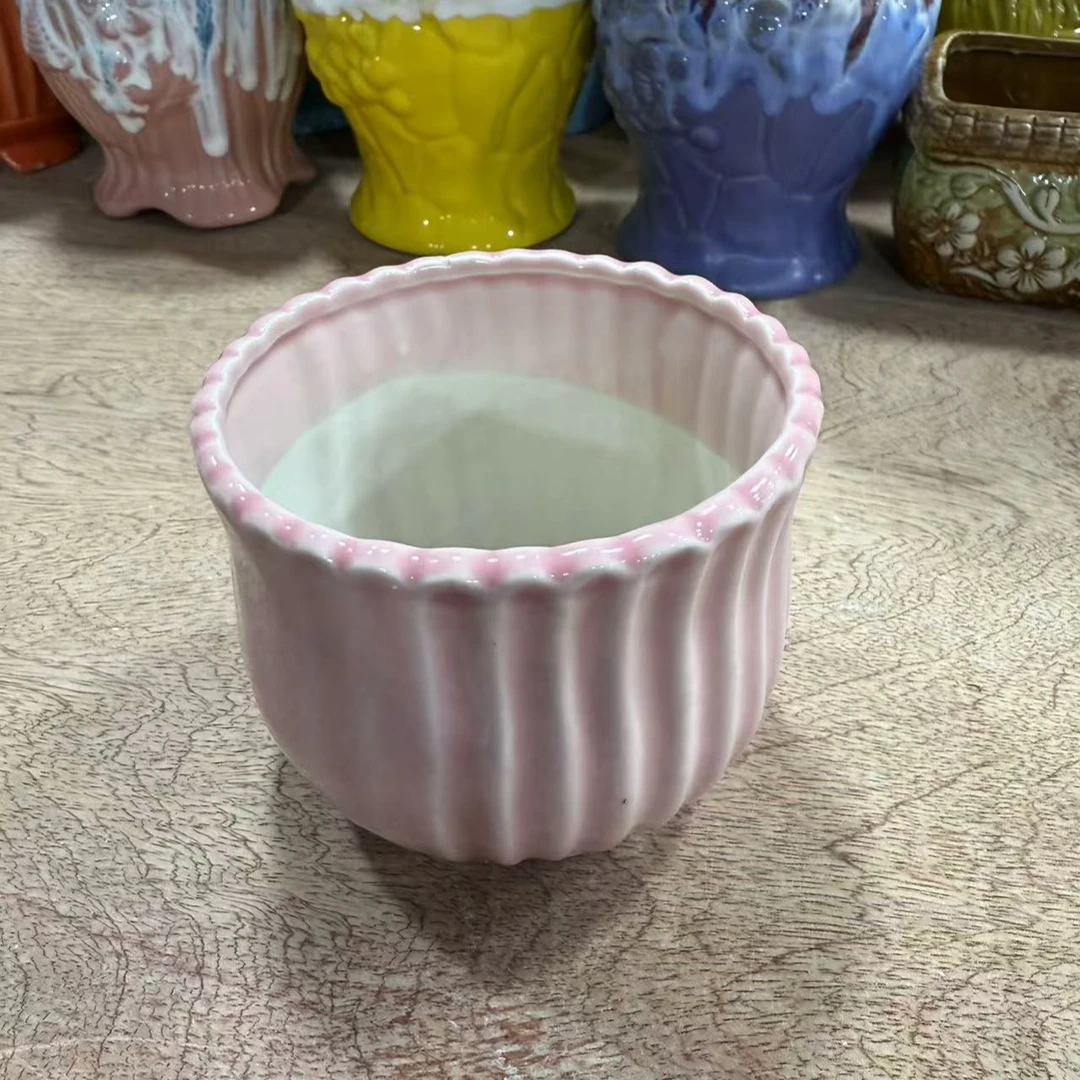 陶瓷多肉花盆肉肉植物花盆小清新陶瓷花盆客厅阳台简约纯手工花盆