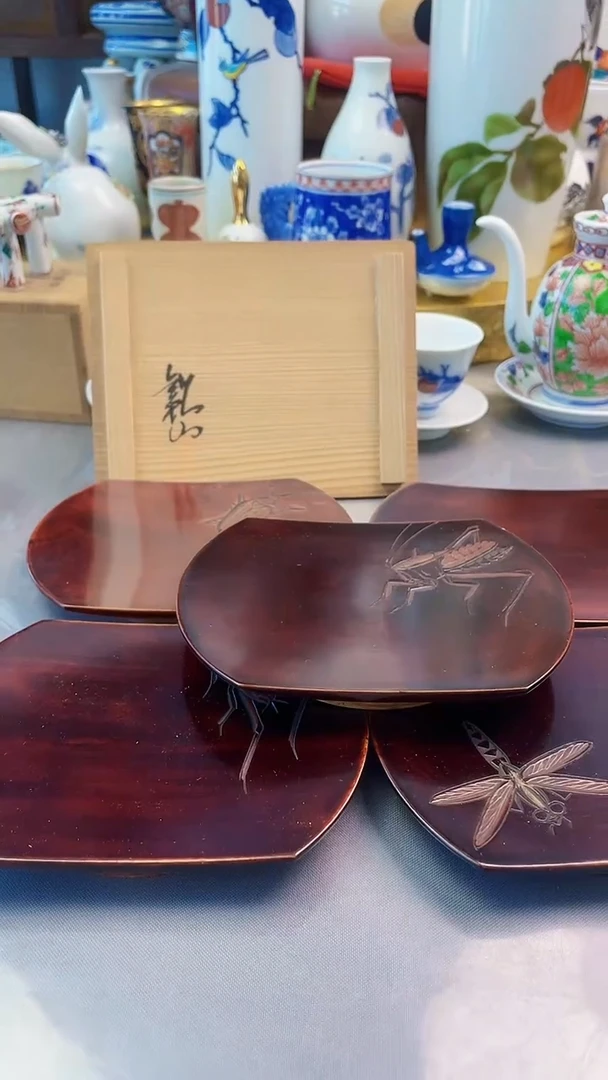 瓷片日产实木盘五件套