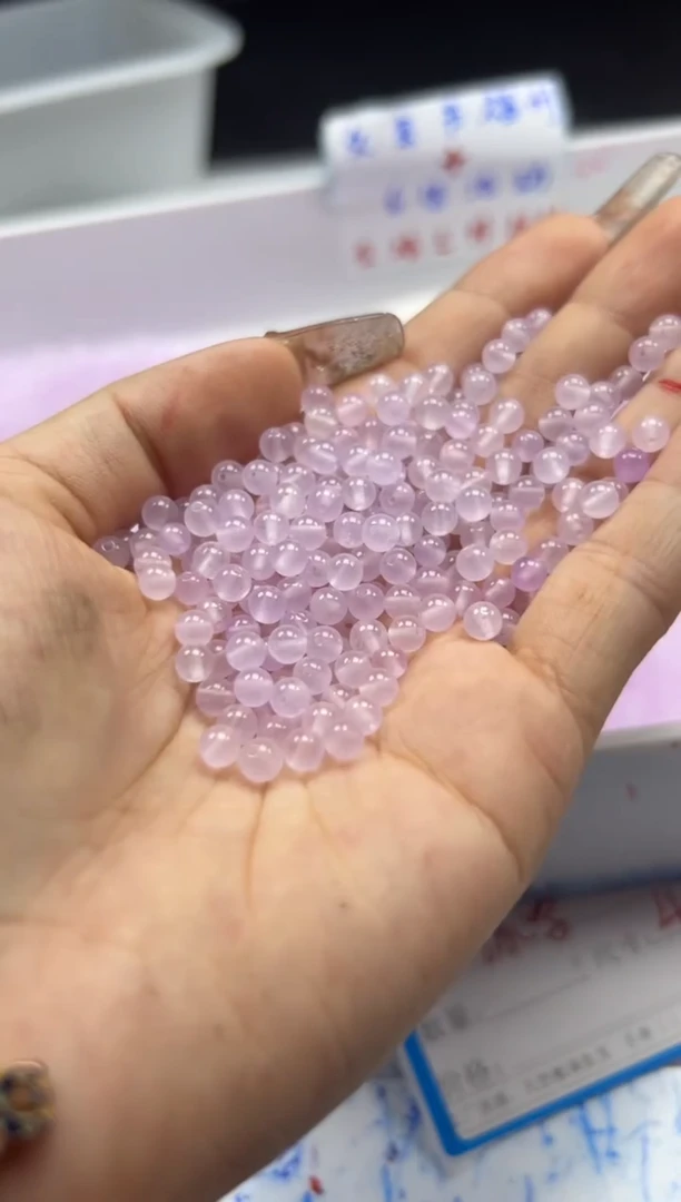 玛瑙/玉髓颈饰未镶嵌w1477冰紫4mm*108颗