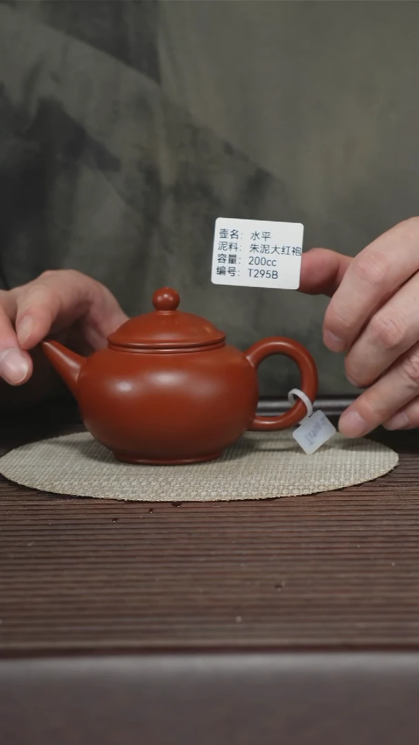 茶壶紫砂T295B 朱泥大红袍 水平 200cc