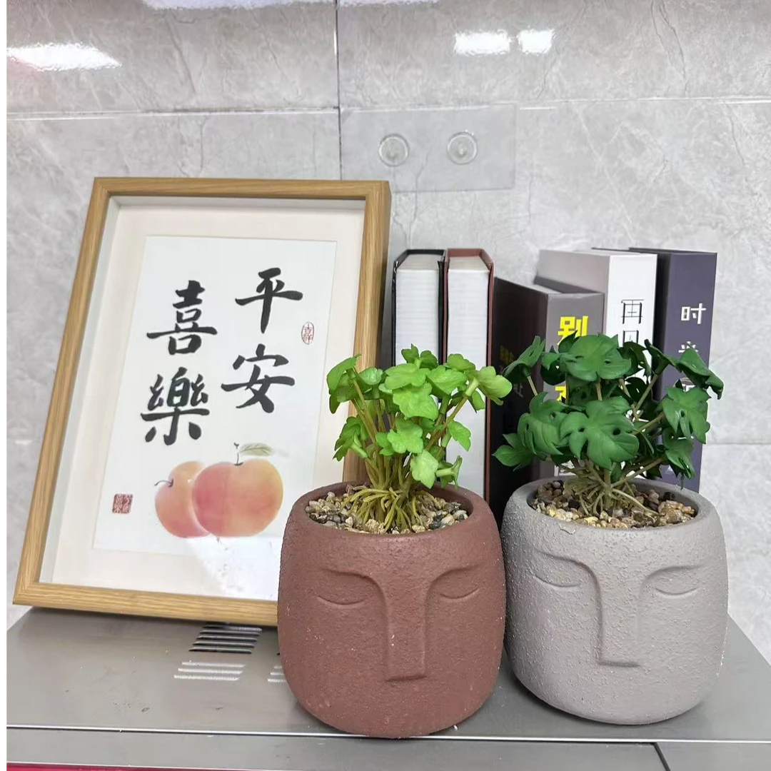 北欧抽象人物花盆造型仿真多肉绿植盆栽家装客厅摆设绿植简约花盆