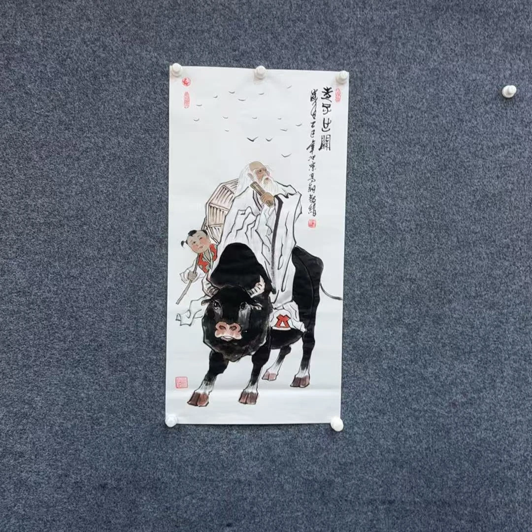 画家-冯高翔- 国画-三尺 -老子出关 白衣