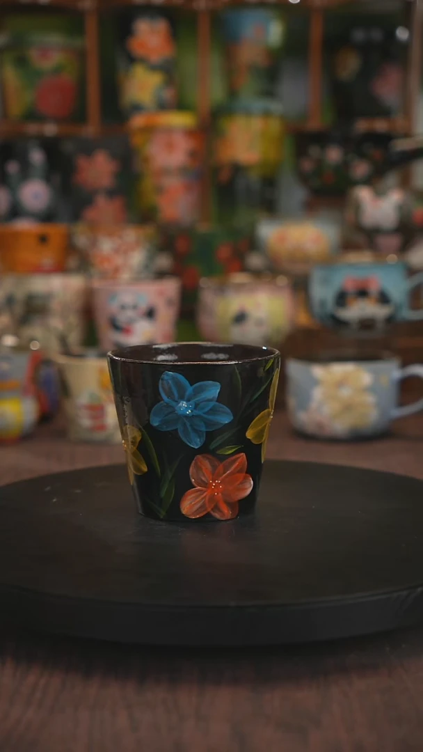 紫砂油画手绘釉下彩