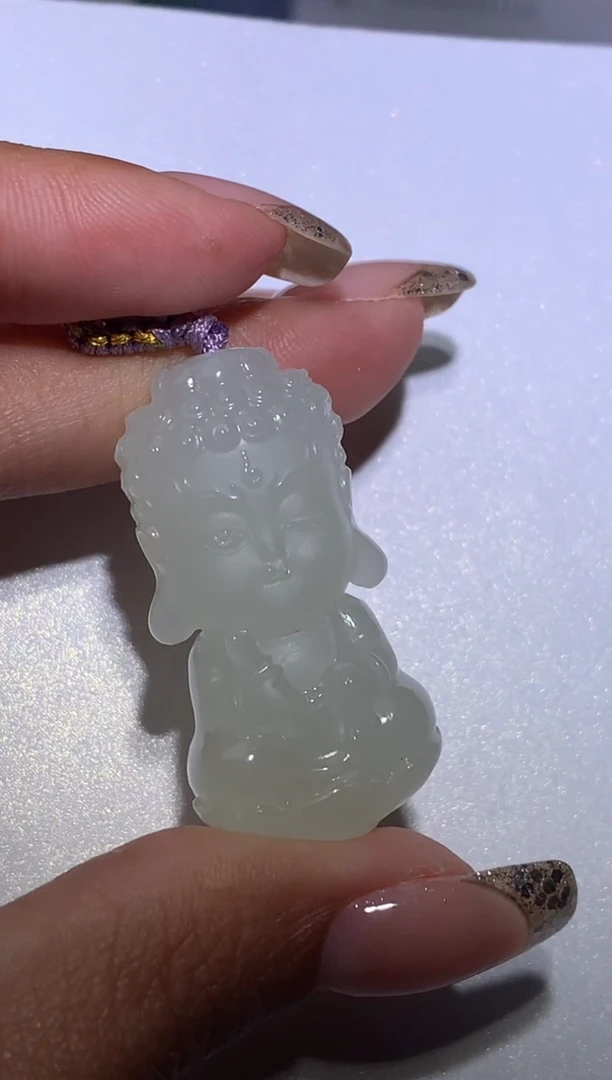 颈饰未镶嵌和田玉?****熊不动明王宝宝佛