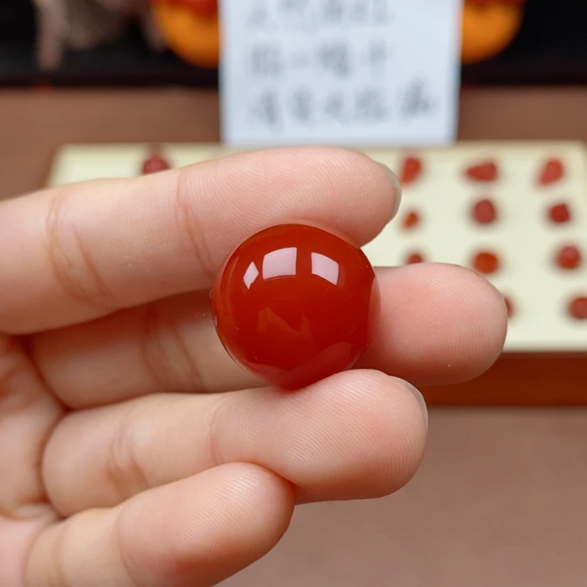 南红玛瑙桶珠顶珠圆珠卡18mm腰珠直播间选购多样性发一