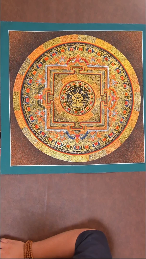 卷轴画坛城手绘唐卡50cm
