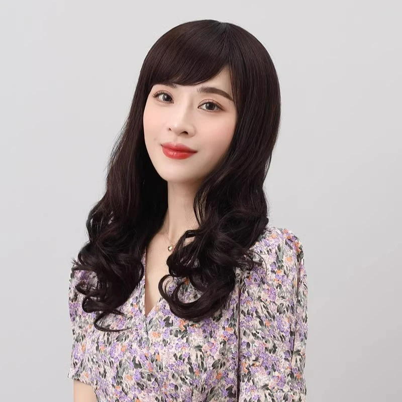 假发全头套女真发全真人发长卷发中老年妈妈款自然光头假发套舒适