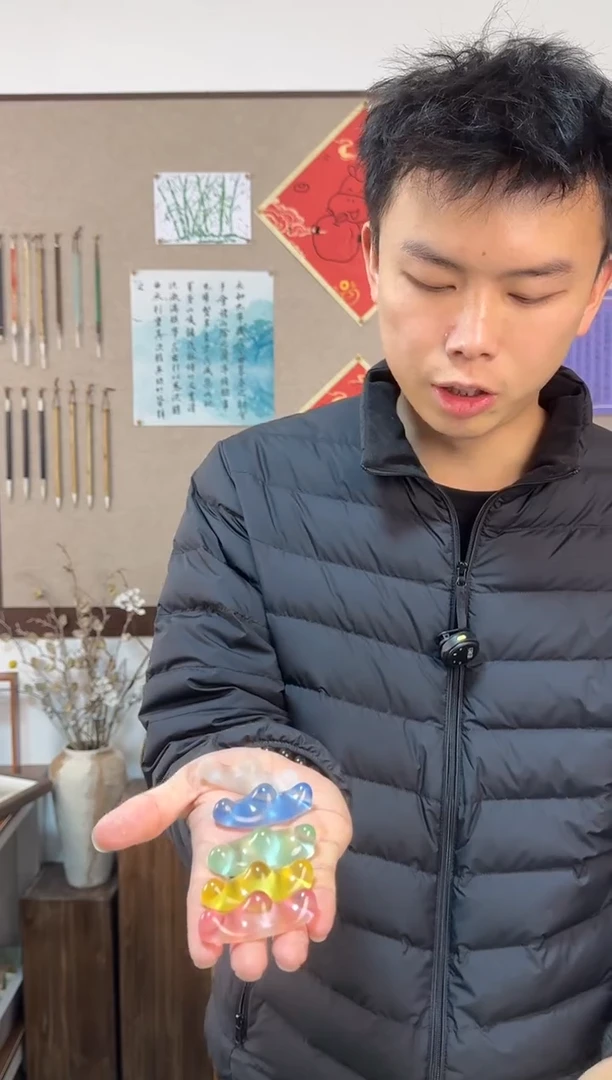 彩色玻璃笔搁 总共五款五色