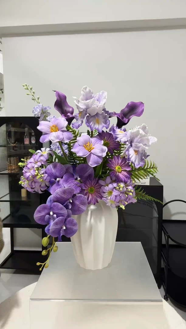 紫色花束+陶瓷花瓶（成品发货）双十一专属福利