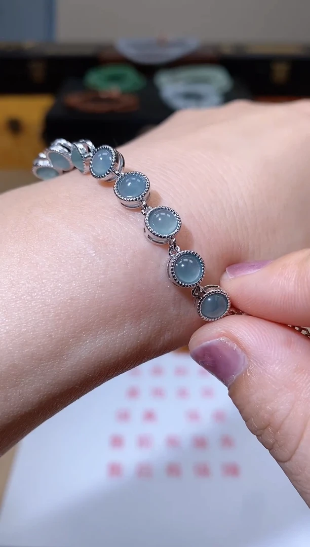 【闪购商品】翡翠手链合金天然A货翡翠