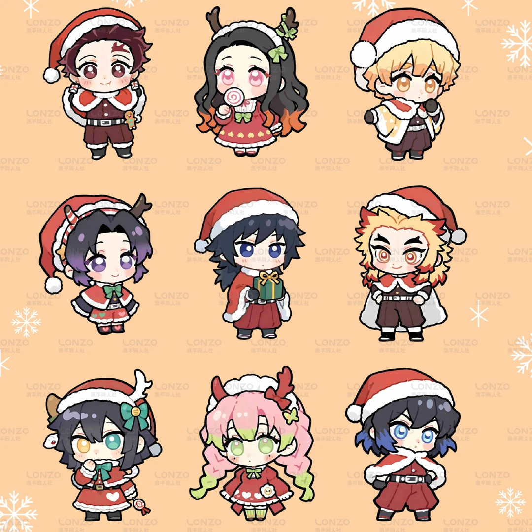 鬼灭圣诞节主题小鼻嘎亚克力Mini冰箱贴