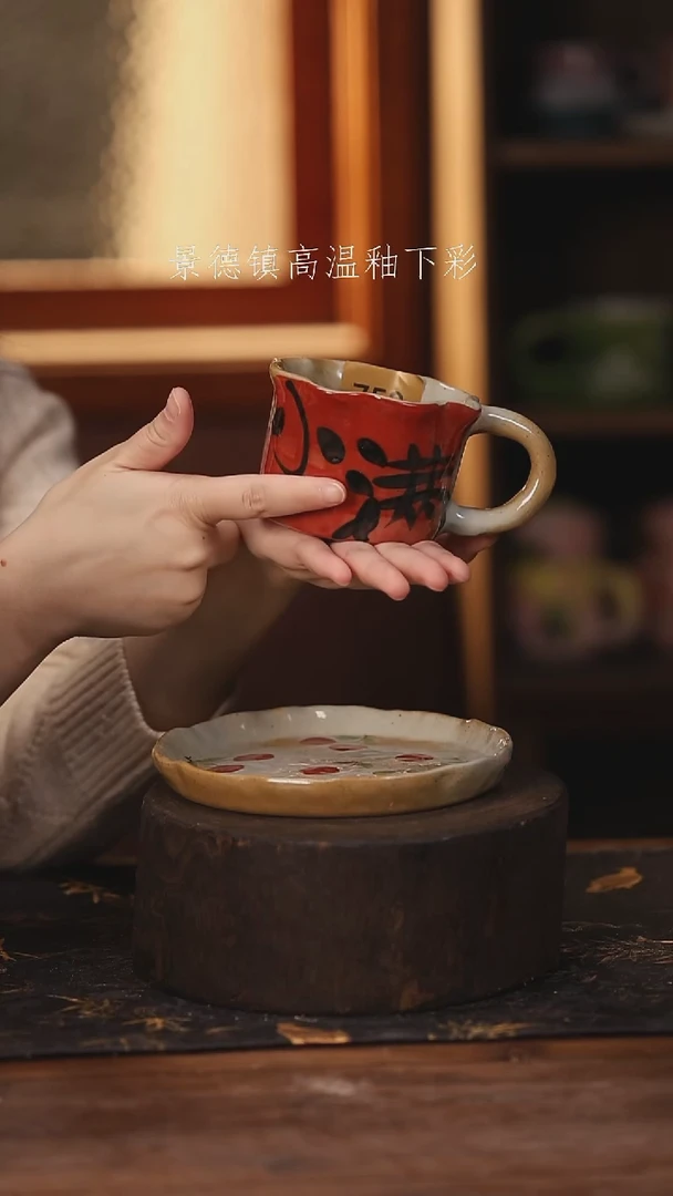 陶瓷景德镇高温釉下手绘陶瓷@L758@
