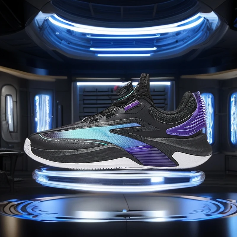 安踏儿童男大童新款篮球鞋2025春季防滑耐磨旋钮篮球鞋