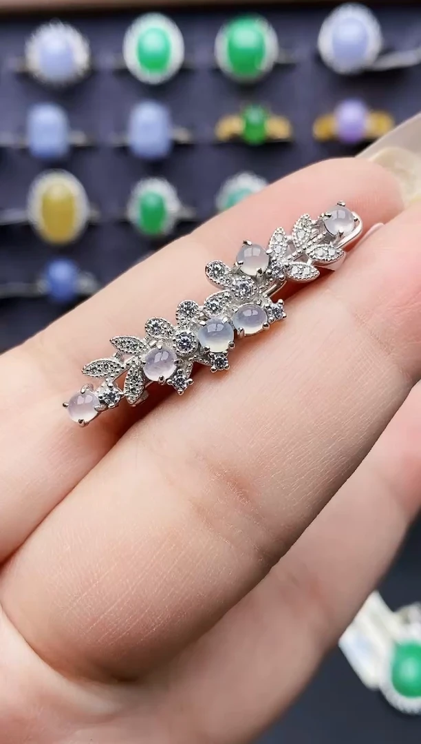 银S925镶嵌戒指翡翠0046