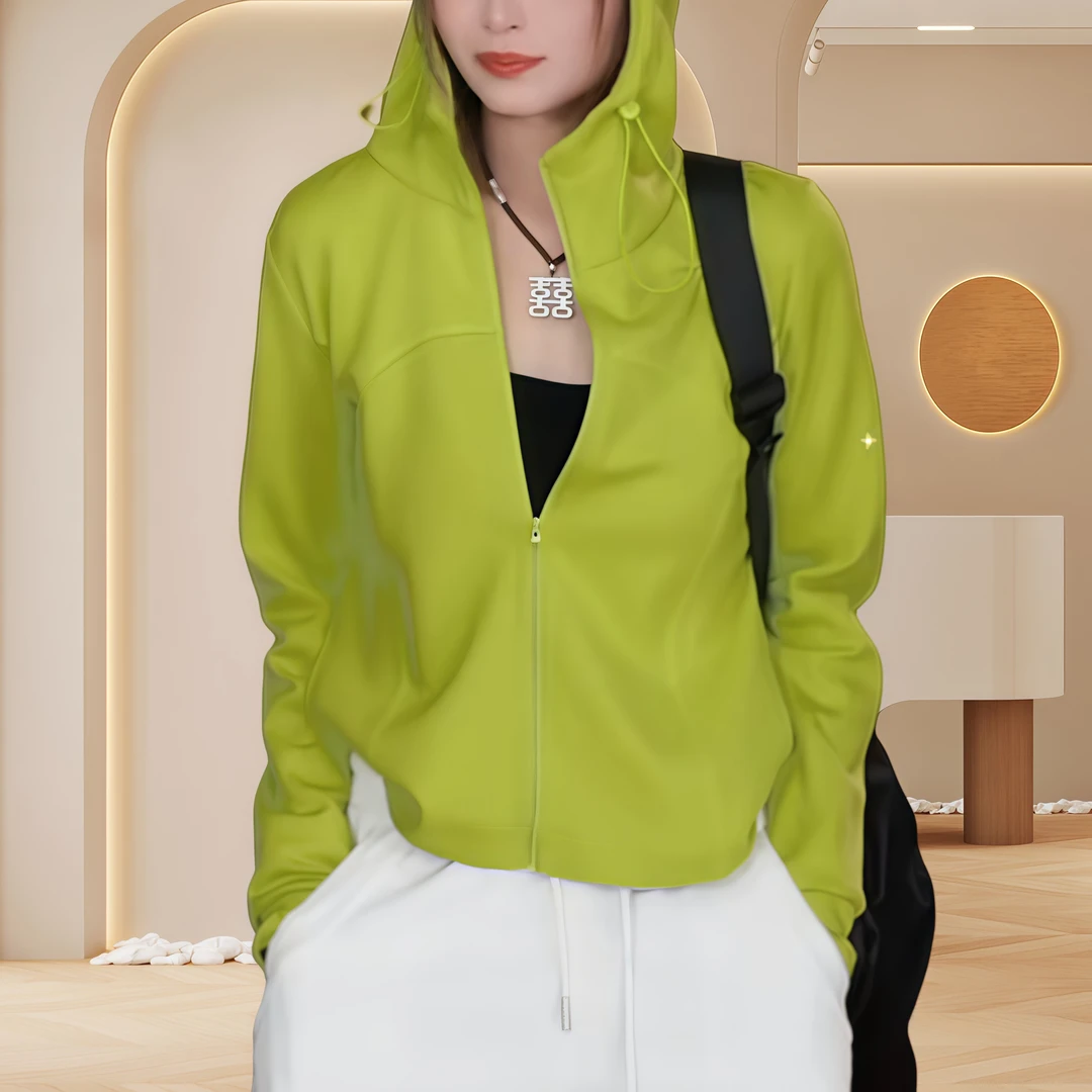 2025春季新款时尚显瘦高级感全拉链开衫百搭休闲卫衣上衣女士